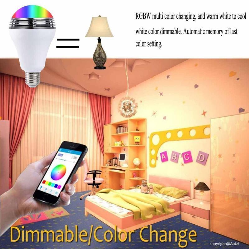 مكبر صوت لاسلكي ذكي مزود بمصباح LED ملون وبلوتوث