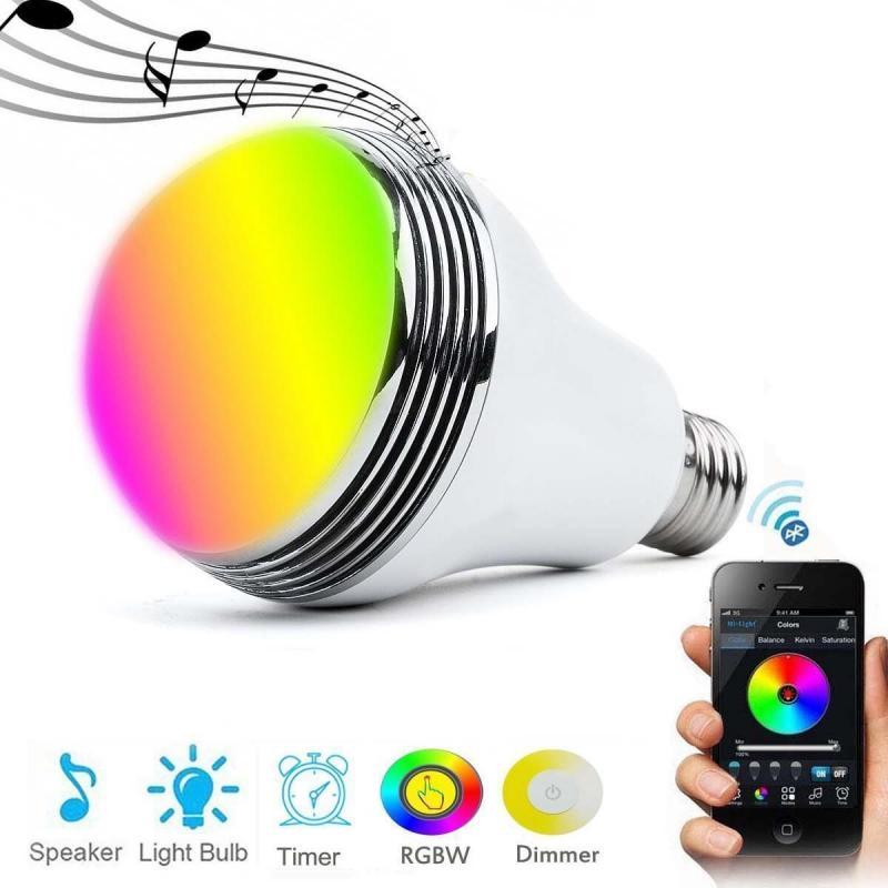 مكبر صوت لاسلكي ذكي مزود بمصباح LED ملون وبلوتوث