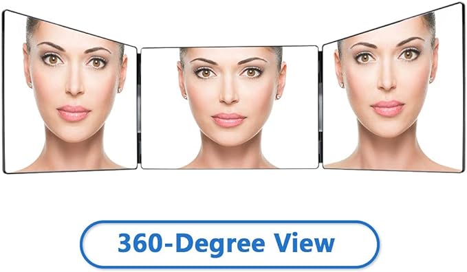 مرآة ثلاثية الطي محمولة بزاوية 360 درجة