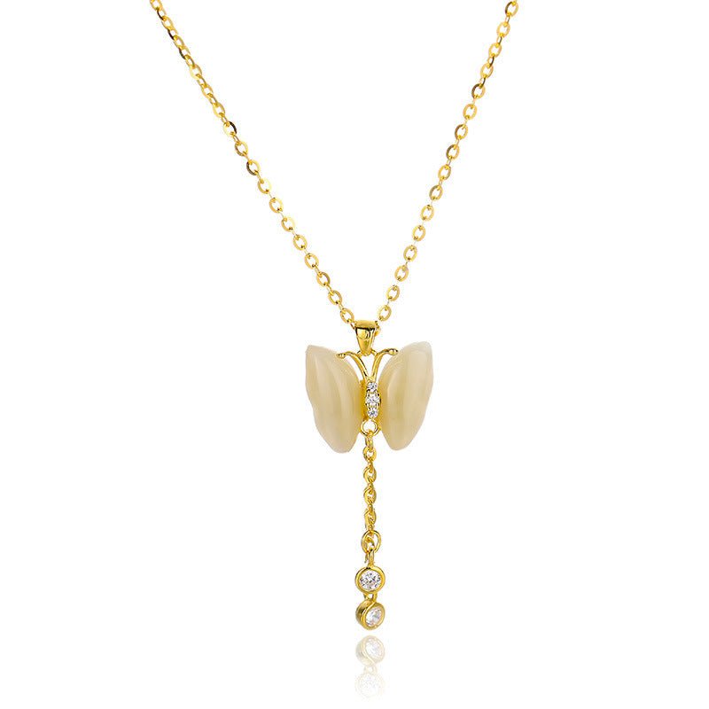 Butterfly Tassel Necklace Female S925 Sterling Silver New Chinese Style High Sense