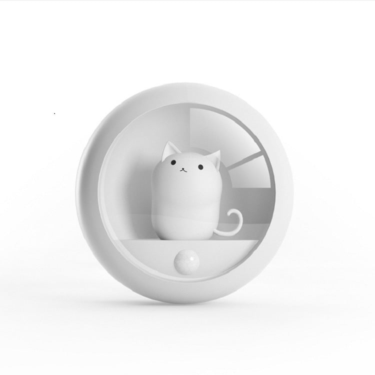 Creative Cute Cat Night Light Cartoon Charging Human Body Induction Lamp LED Night Owl Atmosphere Light Up Night Bedside Night Light