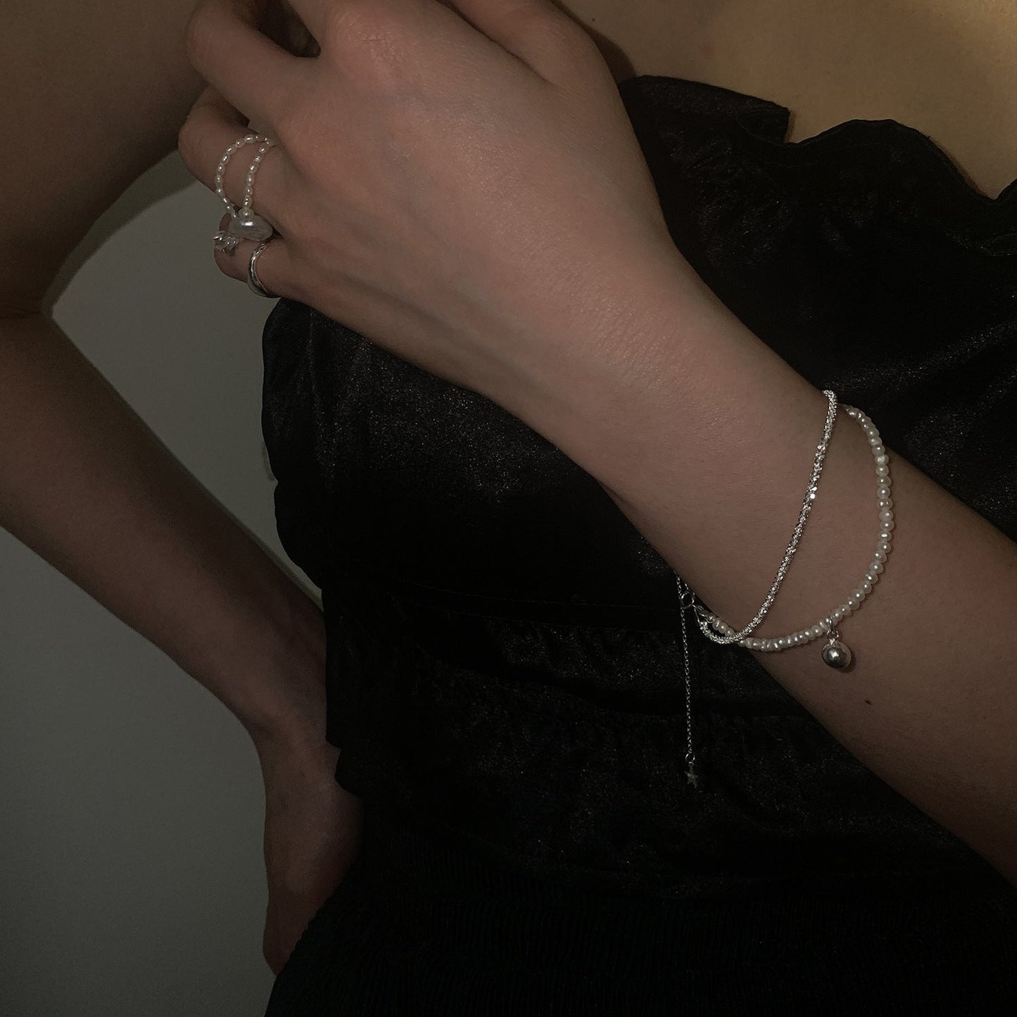 Double-layer Starry Pearl Bracelet For Girls
