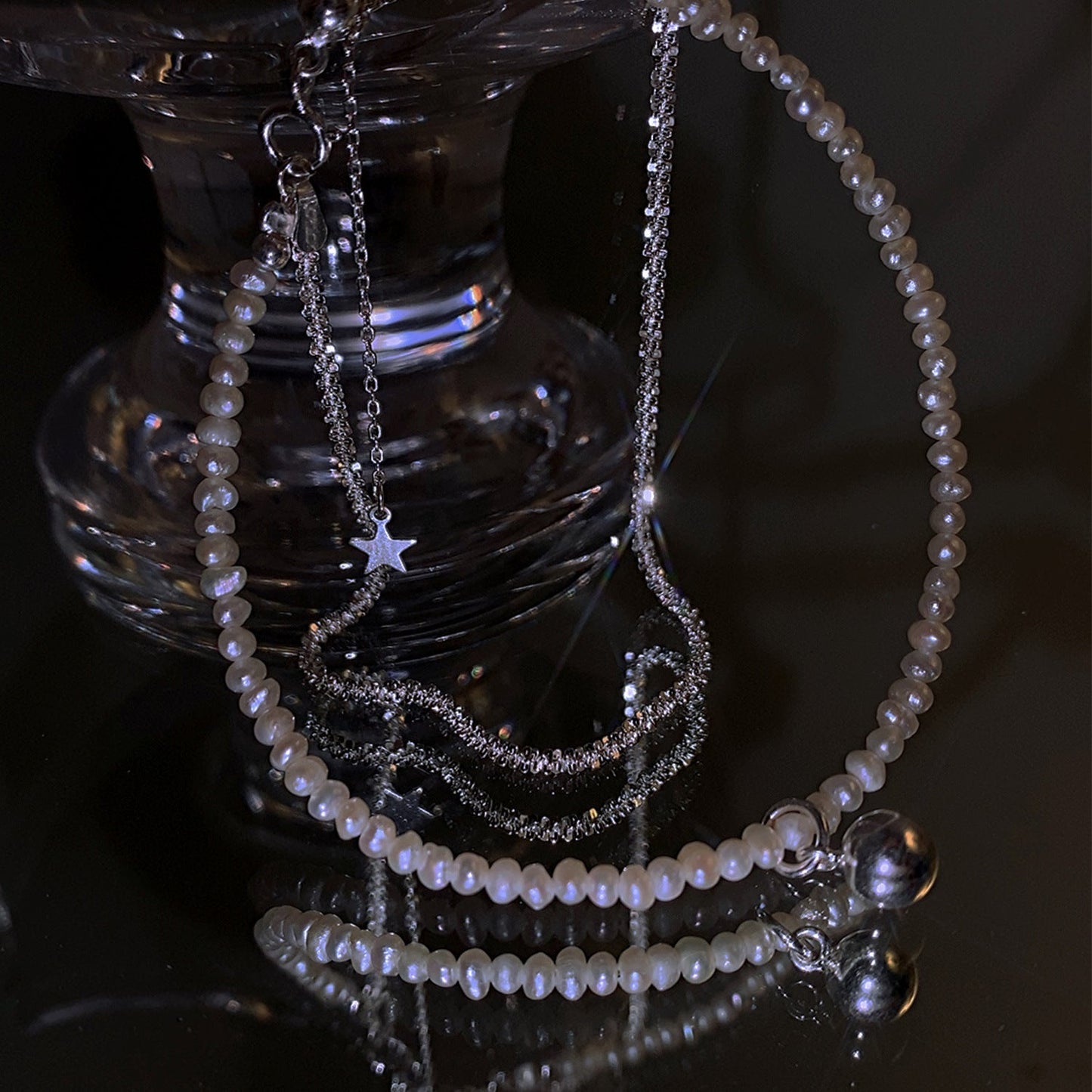 Double-layer Starry Pearl Bracelet For Girls