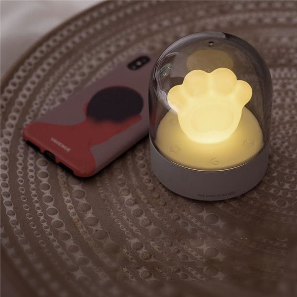 مصباح ليلي رائع على شكل مخلب قطة مزود بشاحن USB وصندوق موسيقى دافئ ومصباح موسيقي على شكل مخلب قطة للأطفال كهدية ديكور سطح المكتب