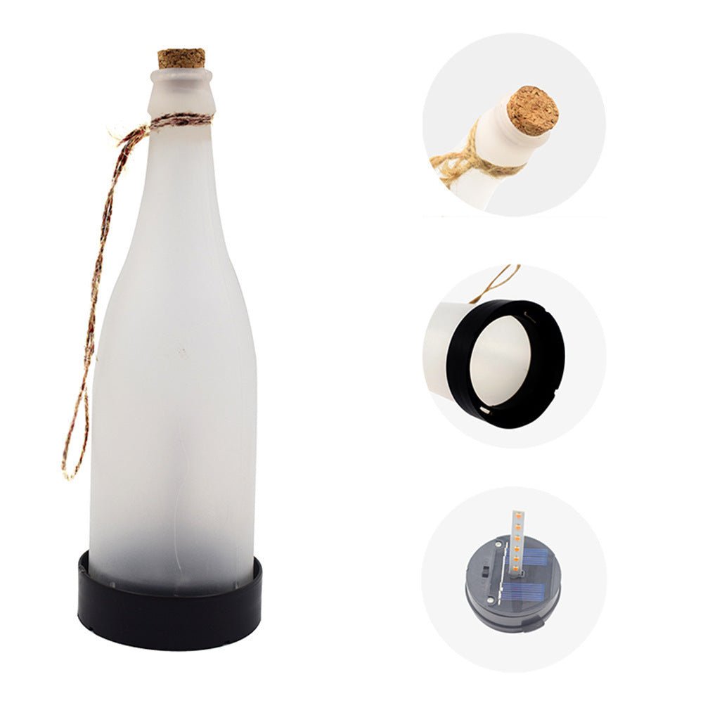 Fashionable New Solar LED Light Wine Bottle Flame Light Outdoor