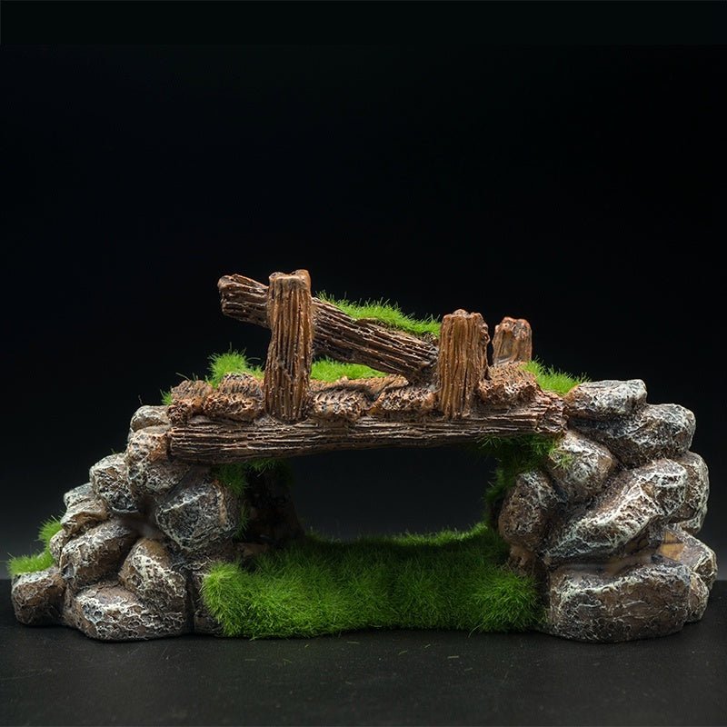 Flocking Resin Aquarium Made Of Landscape Stone Decoration