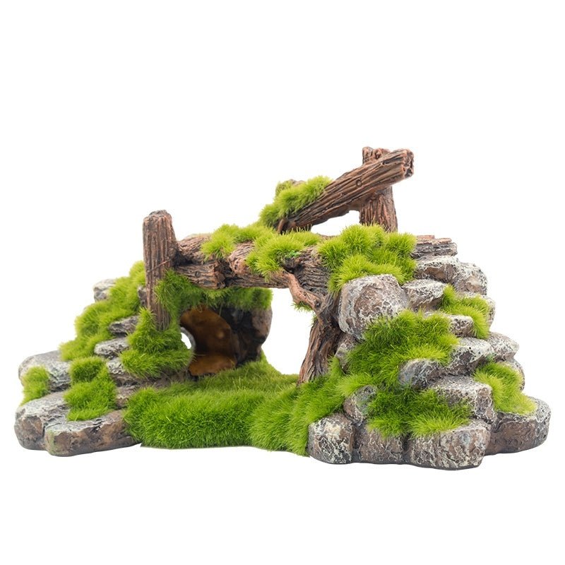 Flocking Resin Aquarium Made Of Landscape Stone Decoration