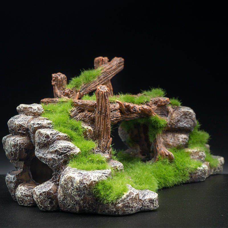 Flocking Resin Aquarium Made Of Landscape Stone Decoration