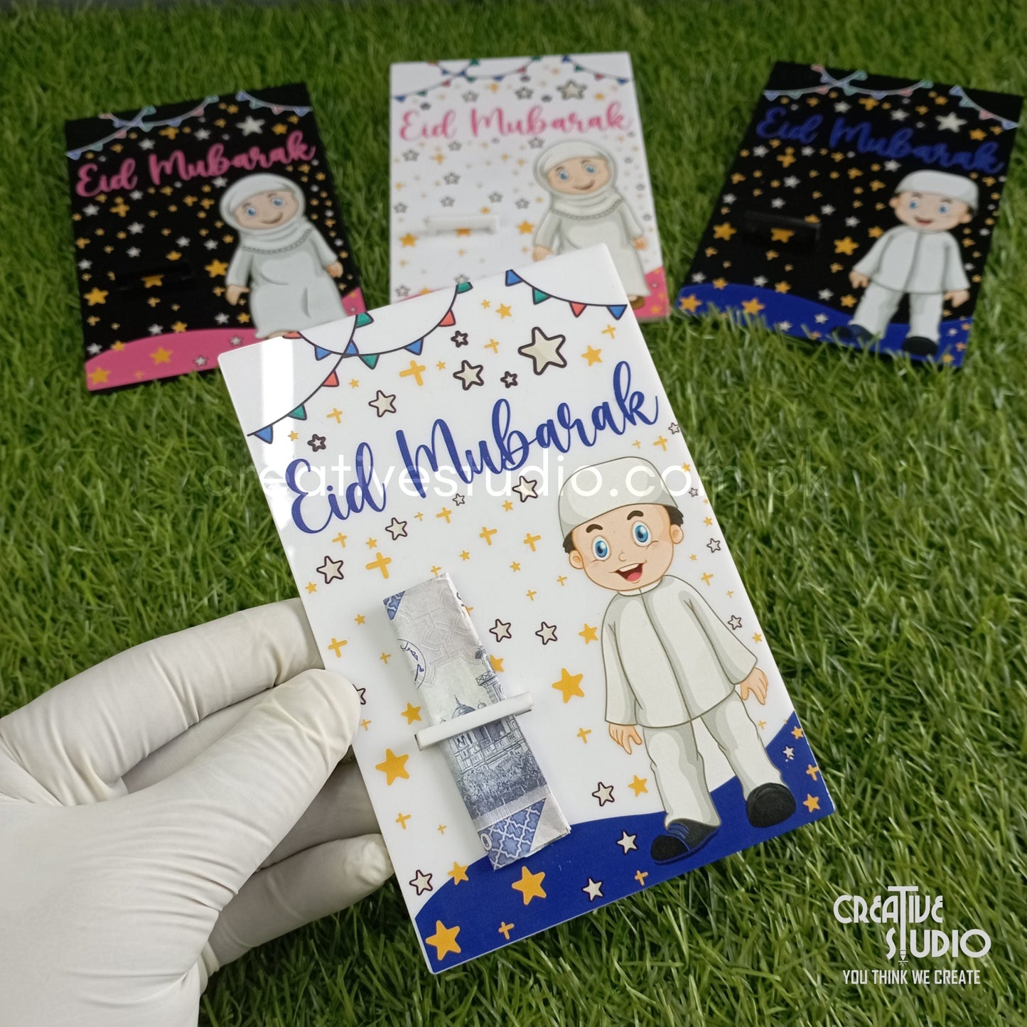 Celebrate Eid with Joy: Colorful Acrylic Eidi Envelopes for Kids – BOY