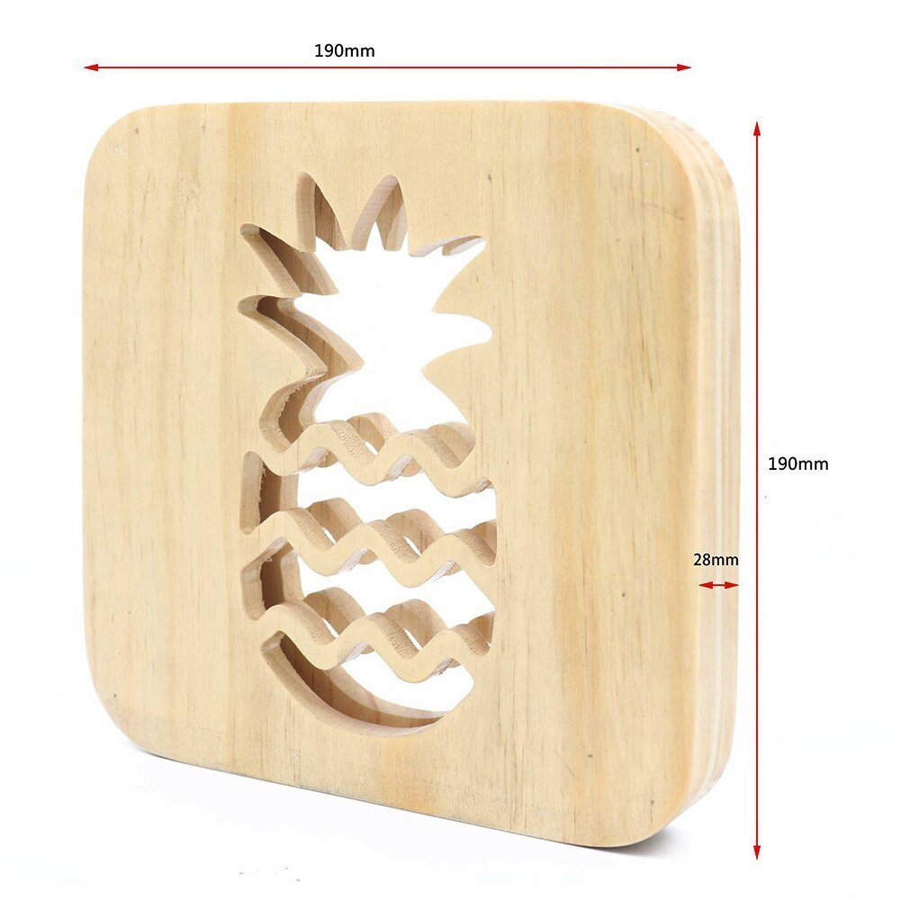 LED Wooden Pineapple Night Light USB