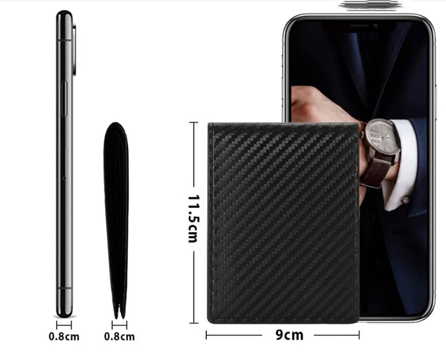 Men's Anti-magnetic Thin Wallet Special Carbon Fiber Dollar Multi Card Slot Wallet