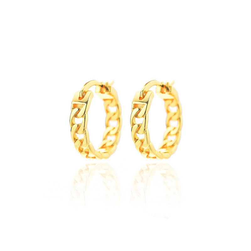 S925 Sterling Silver Chain Ear Ring Women's Hollow Design Earrings