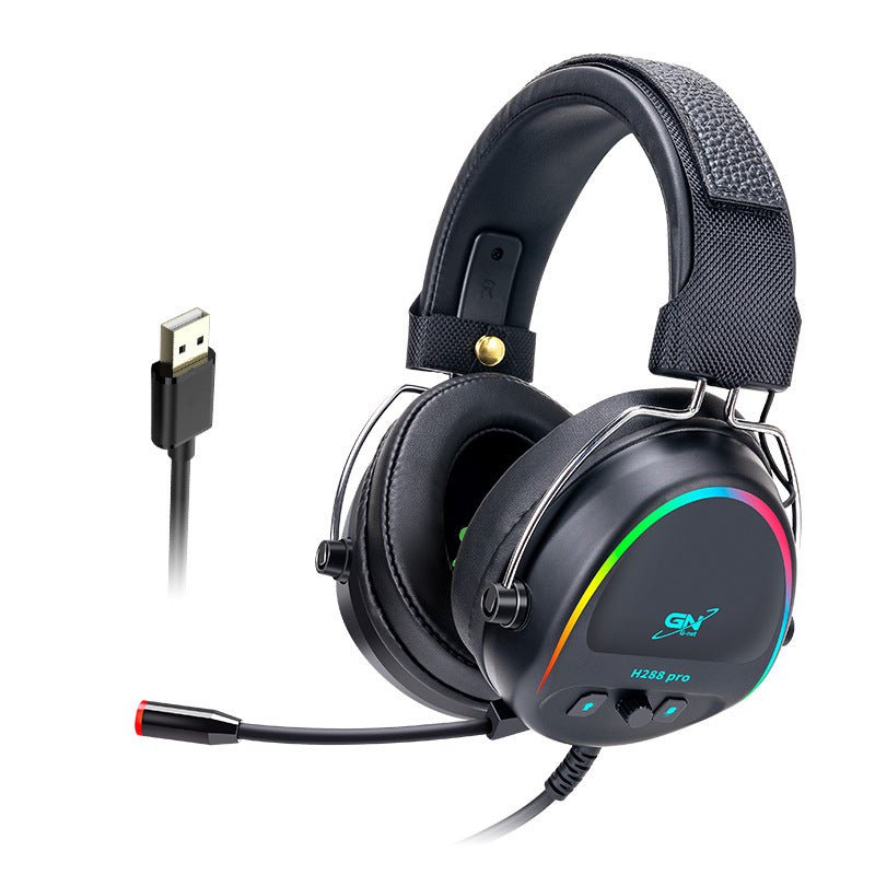 سماعة رأس USB للألعاب سماعة رأس سلكية للألعاب مضيئة RGB مزودة بميكروفون