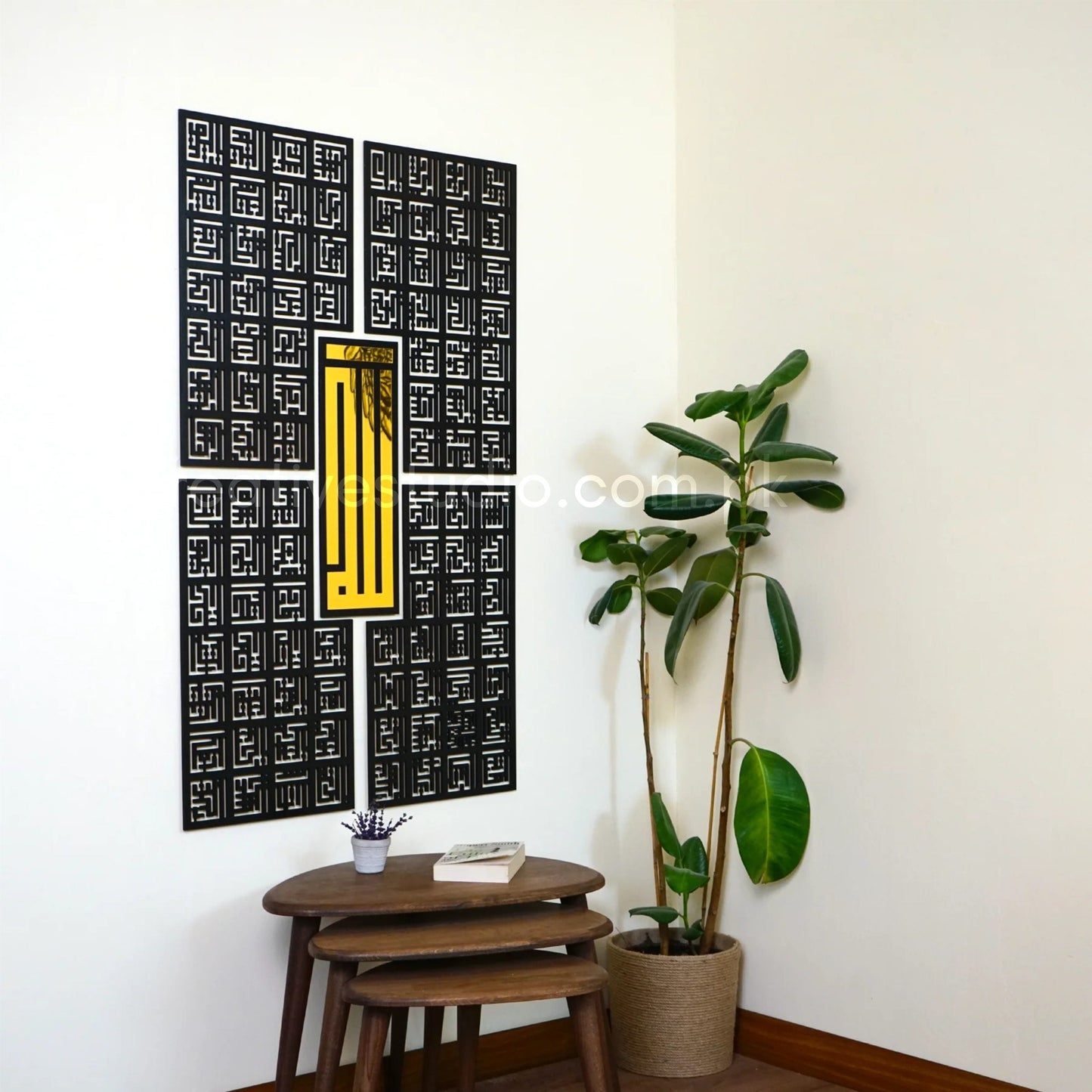 Asma Ul Husna 99 Names of Allah Kufic Islamic Wall Art ©