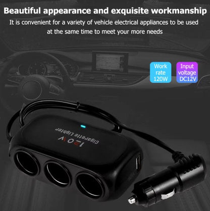 شاحن سيارة سريع بثلاثة منافذ USB