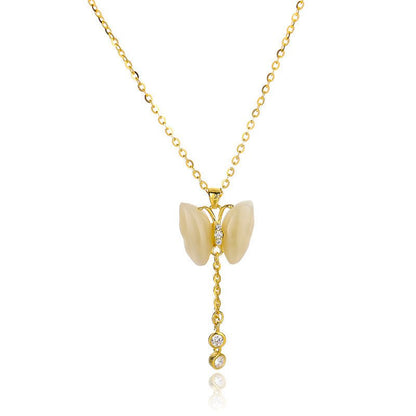 Butterfly Tassel Necklace Female S925 Sterling Silver New Chinese Style High Sense