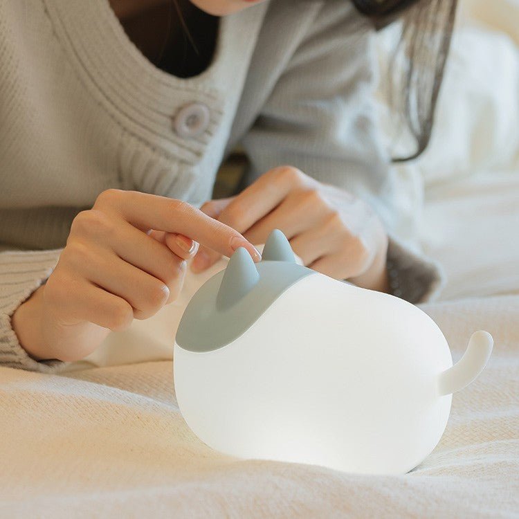 Cute Cat Silicone Bedroom Bedside Lamp