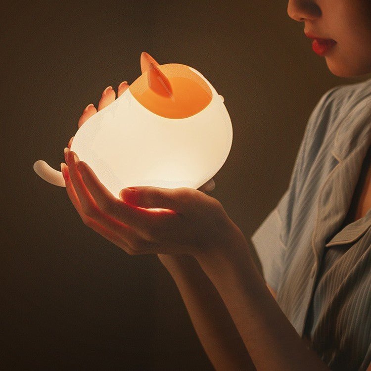 Cute Cat Silicone Bedroom Bedside Lamp