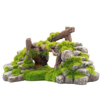 Flocking Resin Aquarium Made Of Landscape Stone Decoration