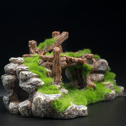 Flocking Resin Aquarium Made Of Landscape Stone Decoration