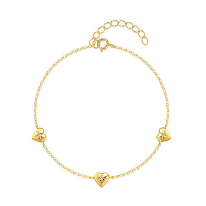 Loving Heart In Sterling Silver Twin Women's Bracelet