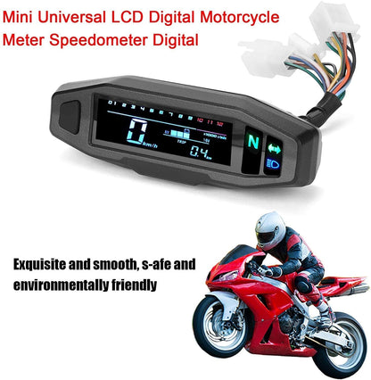 عداد سرعة دراجة نارية صغير عالي الدقة، مقياس سرعة الزيت، شاشة LCD قابلة للتعديل