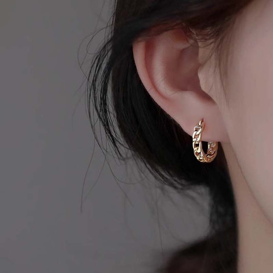 S925 Sterling Silver Chain Ear Ring Women's Hollow Design Earrings
