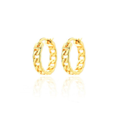 S925 Sterling Silver Chain Ear Ring Women's Hollow Design Earrings