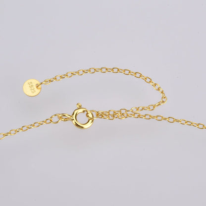 Sterling Silver Square Stone Full-shop Pendant Necklace