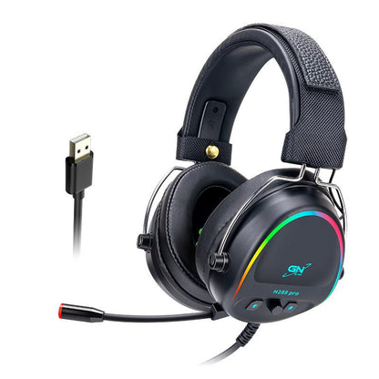 سماعة رأس USB للألعاب سماعة رأس سلكية للألعاب مضيئة RGB مزودة بميكروفون