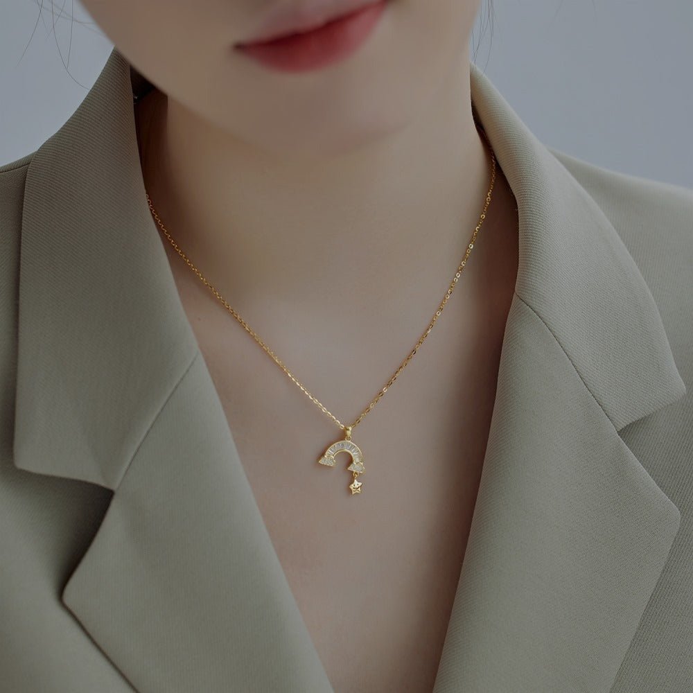 Women's Cute Rainbow Star S925 Sterling Silver Necklace