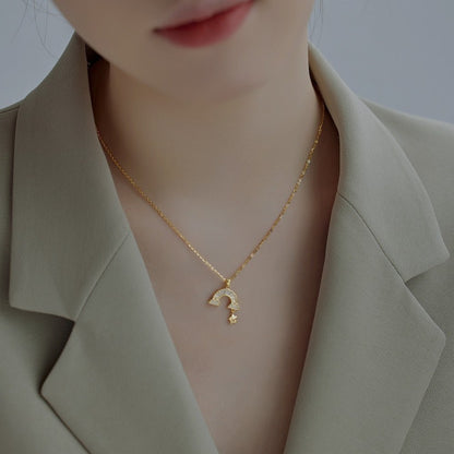 Women's Cute Rainbow Star S925 Sterling Silver Necklace