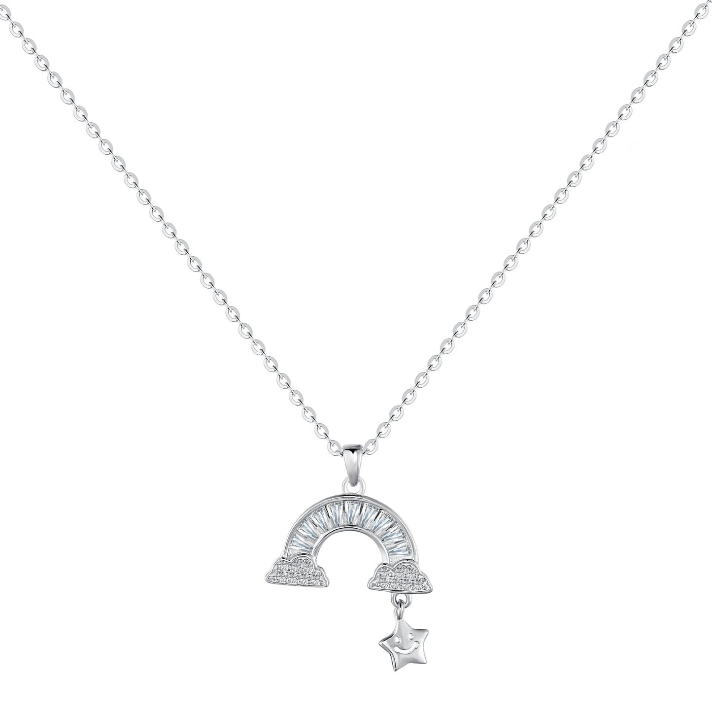 Women's Cute Rainbow Star S925 Sterling Silver Necklace