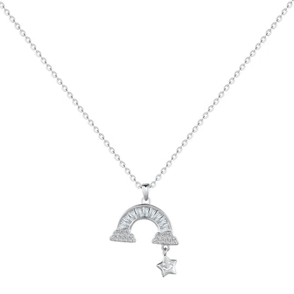 Women's Cute Rainbow Star S925 Sterling Silver Necklace