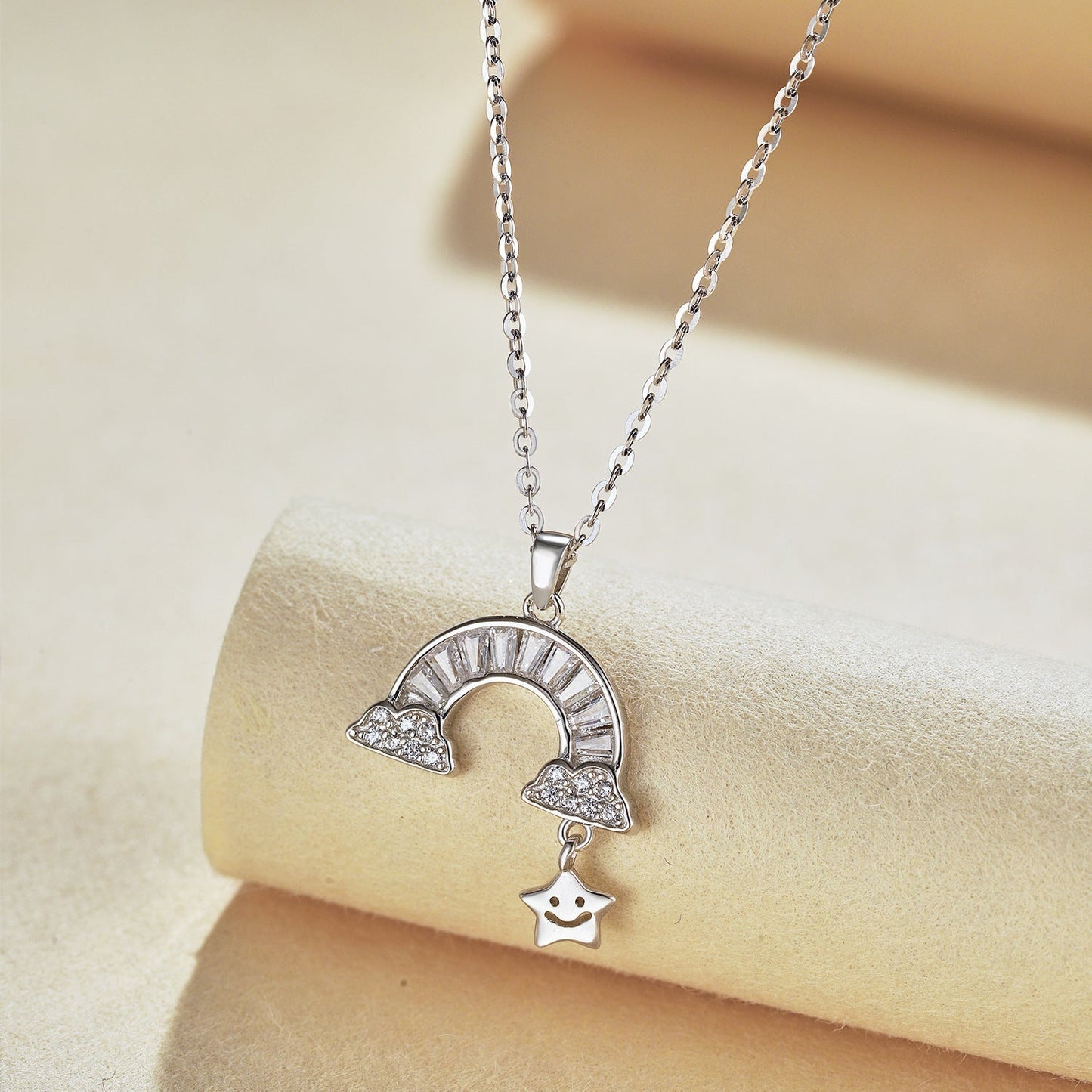 Women's Cute Rainbow Star S925 Sterling Silver Necklace
