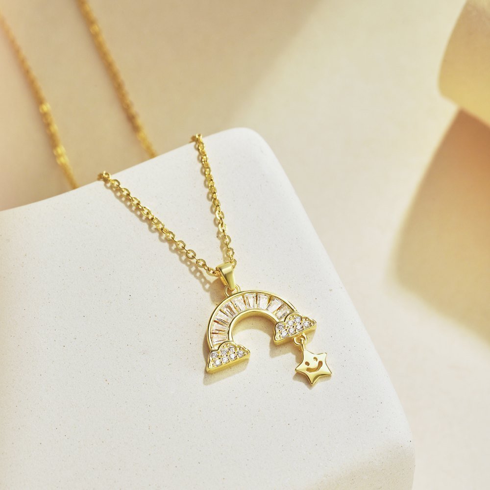 Women's Cute Rainbow Star S925 Sterling Silver Necklace