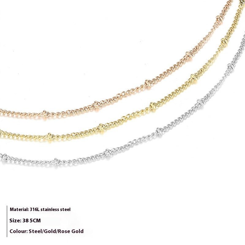 Women's Stainless Steel Gold-plated Short Necklace